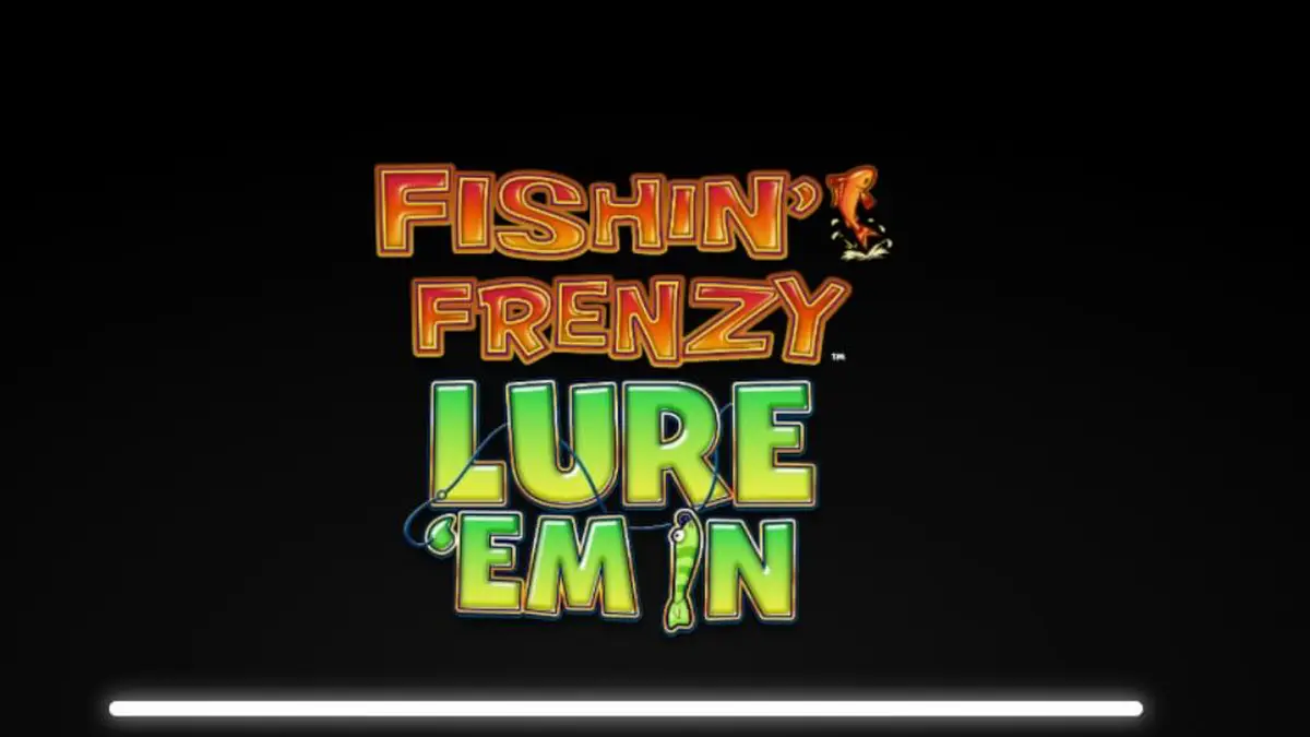 Tampilan visual slot Fishin Frenzy Lure Em In dengan elemen memancing yang cerah