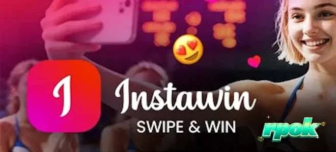 Tampilan antarmuka game Instawin dengan format kartu pos yang modern
